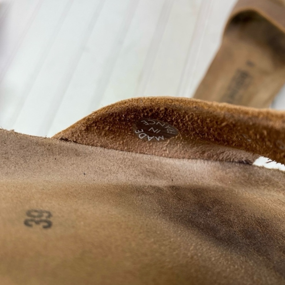 Metaphisto brown leather footbed slide sandals - Picture 5 of 5